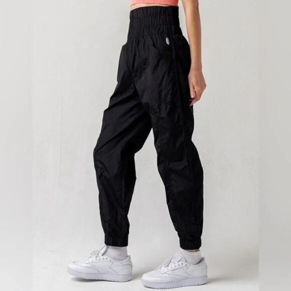 Free People FP Movement The Way Home Pants Large Nylon Track Pants Joggers Black - Picture 2 of 7